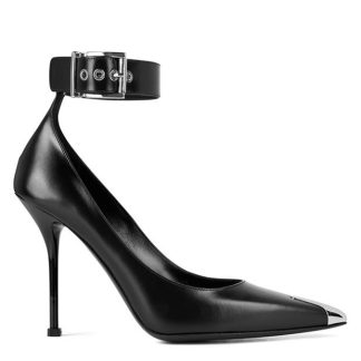 ALEXANDER MCQUEEN Plate Court Shoes Women Blk/Slvr 1081  for sale