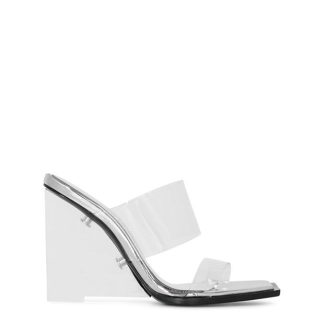 ALEXANDER MCQUEEN Shard Mules Women Silver 8300  for sale