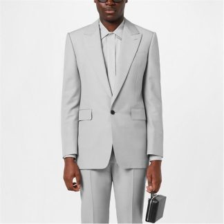 ALEXANDER MCQUEEN Single-Breasted Blazer Men Dove Grey  for sale