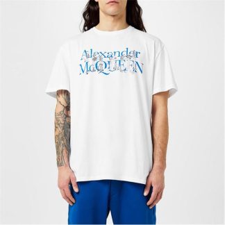 ALEXANDER MCQUEEN Skeleton Logo T-Shirt Men Wht/Mix 0900  for sale