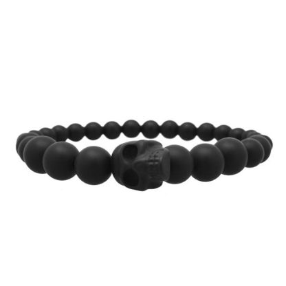 ALEXANDER MCQUEEN Skull Beaded Bracelet Unisex Black  for sale