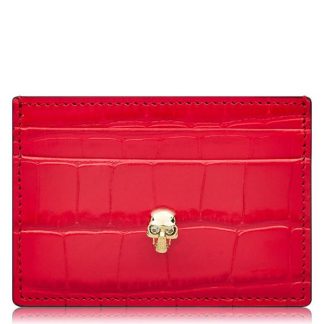 ALEXANDER MCQUEEN Skull Card Holder Women Card Holders Deep Red 6050 for sale