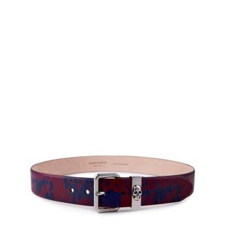 ALEXANDER MCQUEEN Skull Loop Belt Unisex Garnet 6680  for sale