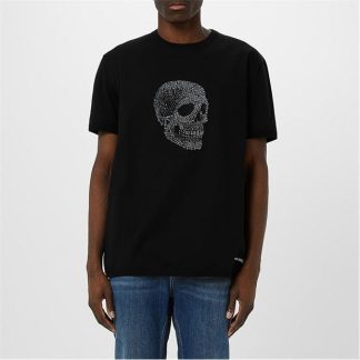 ALEXANDER MCQUEEN Skull T-Shirt Men Blk/Mix 0901  for sale