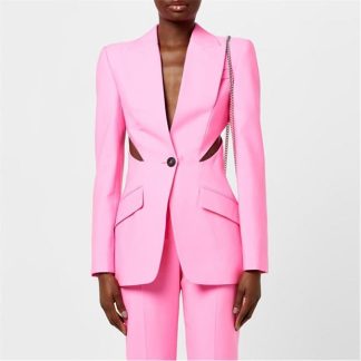 ALEXANDER MCQUEEN Slashed Single-Breasted Blazer Women Pink  for sale