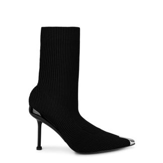 ALEXANDER MCQUEEN Sock Heeled Boots Women Black/Silver  for sale