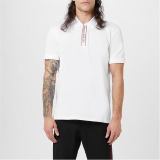 ALEXANDER MCQUEEN Tape Button Polo Shirt Men White/Mix 0910  for sale