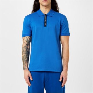 ALEXANDER MCQUEEN Tape Polo Shirt Men Cobalt 0923  for sale