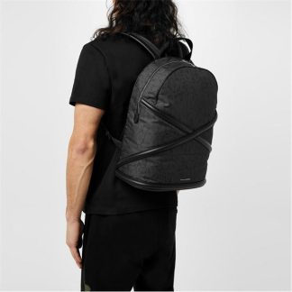 ALEXANDER MCQUEEN The Harness Print Backpack Unisex Black  for sale