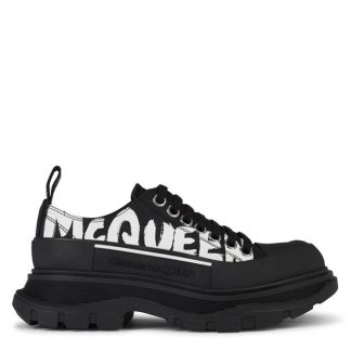 ALEXANDER MCQUEEN Tread Graffiti Low Trainers Women Blk/Wht 1006  for sale