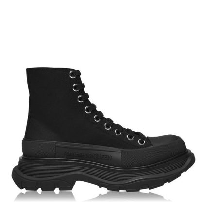 ALEXANDER MCQUEEN Tread Slick Boots Women High Tops Black/Black1000 for sale