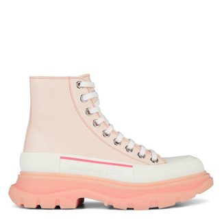 ALEXANDER MCQUEEN Tread Slick Boots Women High Tops Lght Pink 6898 for sale