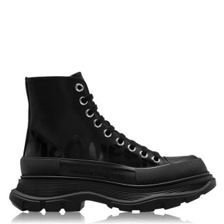 ALEXANDER MCQUEEN Tread Slick Hi Top Boots Women Blk/Blk 1000  for sale