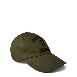 ALEXANDER MCQUEEN Varsity Skull Baseball Cap Men Baseball Caps Khaki/Black for sale