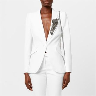 ALEXANDER MCQUEEN Victorian Jewel Single Breasted Blazer Women Ivory  for sale