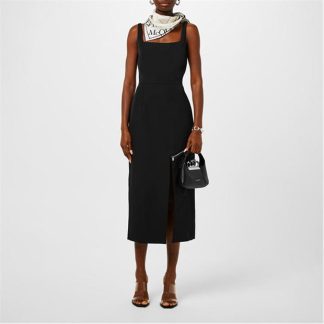 ALEXANDER MCQUEEN Zip Slash Pencil Dress Women Black  for sale