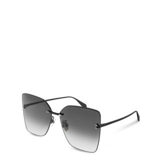 Alexander McQueen ALEXANDER MCQUEEN SUNGLASSES AM0342S Women Retro Sunglasses RUTHENIUM for sale