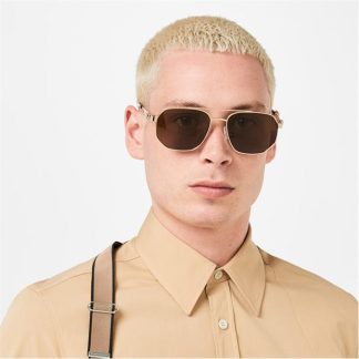 Alexander McQueen Alex S AM0458S Sn00 Unisex Gold/Brown  for sale