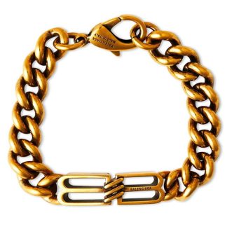 BALENCIAGA Bal BB Icon Bracelet Sn34 Unisex Antique Gold  for sale