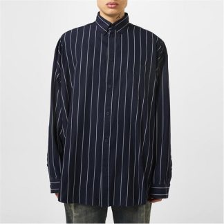 BALENCIAGA Bal Back Logo Shirt Sn34 Men Navy/White  for sale