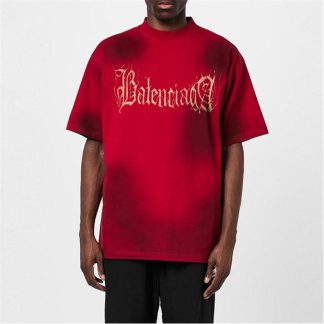 BALENCIAGA Bal Heavy Metal Tee Sn34 Men Red  for sale