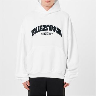 BALENCIAGA Bal Round Hoodie Sn41 Men White/Black  for sale