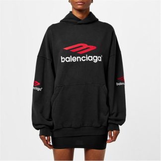 BALENCIAGA Bal Sport Hoodie Ld42 Women Black/Red/White  for sale