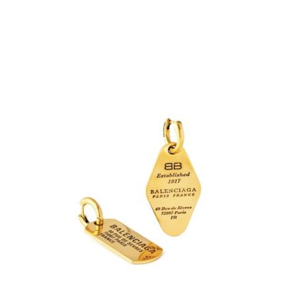 BALENCIAGA Bal Tags Earngs Ld42 Women Antique Gold  for sale