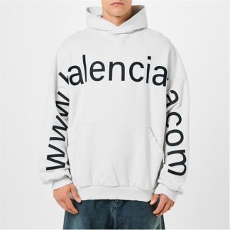 BALENCIAGA Bal.Com Hoodie Men White/Black  for sale