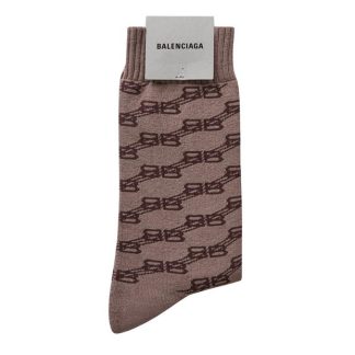 BALENCIAGA Bb Monogram Socks Men Beige/Brwn 9764  for sale