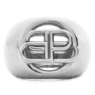 BALENCIAGA Bb Signet Ring Unisex Rings Silver for sale