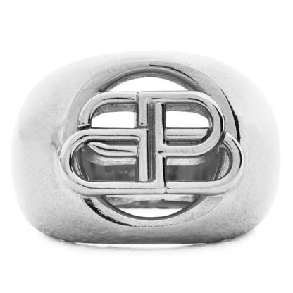 BALENCIAGA Bb Signet Ring Unisex Rings Silver for sale