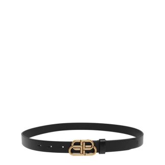 BALENCIAGA Bb Thin Belt Women Black/Gold 1000  for sale