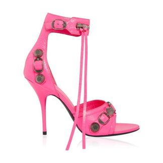 BALENCIAGA Cagole 110mm Sandals Women Heeled Sandals Fluo Pink 5800 for sale