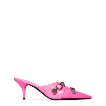 BALENCIAGA Cagole Heeled Mules Women Fluo Pink 5800  for sale