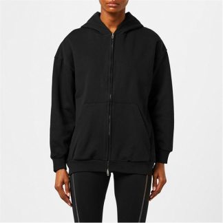 BALENCIAGA Cotton-Jersey Zip-Up Hoodie Women Washed Black  for sale