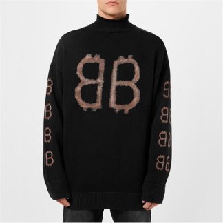 BALENCIAGA Crypto Bb-Print Hoodie Men Black  for sale