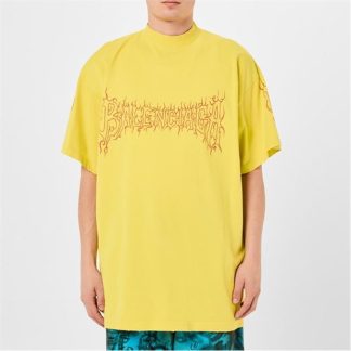 BALENCIAGA Darkwave Oversized T-Shirt Men Yellow/Red  for sale