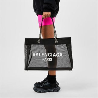 BALENCIAGA Duty Free Tote Bag Women Tote Bags Blk/L Wht 1090 for sale