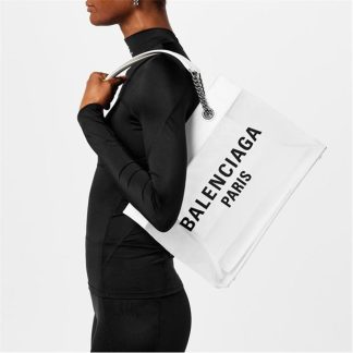 BALENCIAGA Duty Free Tote Bag Women Tote Bags Wht/Blk 9060 for sale