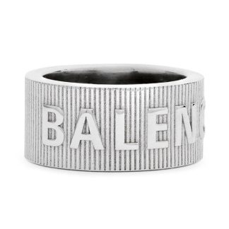 BALENCIAGA Force Striped Ring Unisex Rings Silver for sale