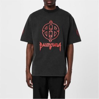 BALENCIAGA Graphic T-Shirt Men Black/Red  for sale