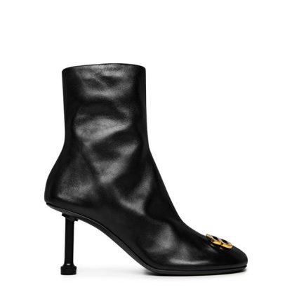 BALENCIAGA Groupie Bootie Heeled Boots Women Black/Gold 1080  for sale