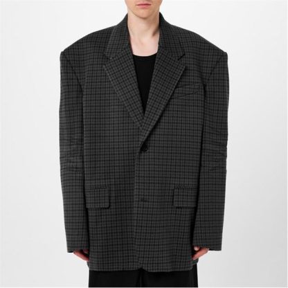 BALENCIAGA Houndstooth Blazer Men Grey  for sale