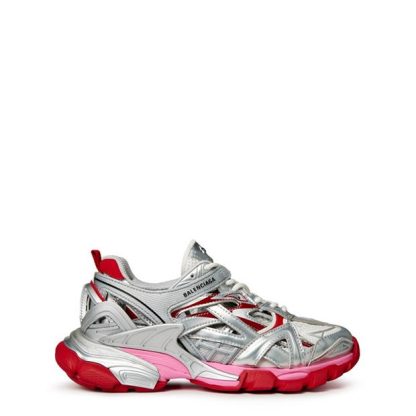 BALENCIAGA Junior Track 2 Lace-Up Sneakers Kids Silv Pnk  8165  for sale