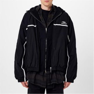 BALENCIAGA Layered Tracksuit Jacket Mens Men Black  for sale