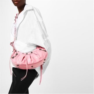 BALENCIAGA Le Cargole Small Shoulder Bag Women Shoulder Bags Sweet Pink 5812 for sale