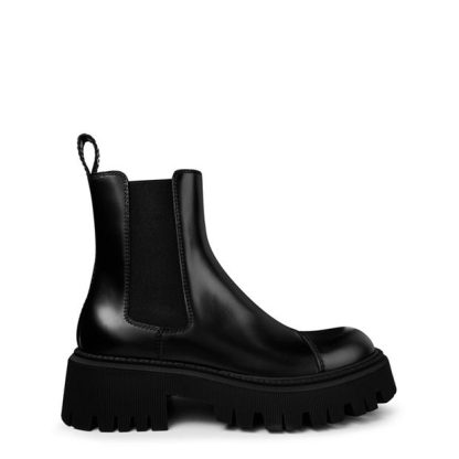 BALENCIAGA Leather Tractor Ankle Boots Men Black  for sale