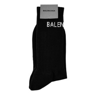 BALENCIAGA Logo Crew Socks Men Black 1077  for sale