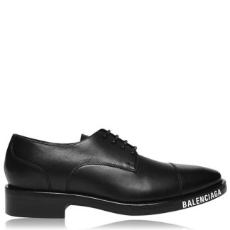 BALENCIAGA Logo Derby Shoes Men Black 1000  for sale